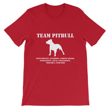 Team Pitbull Unisex short sleeve t-shirt - white text