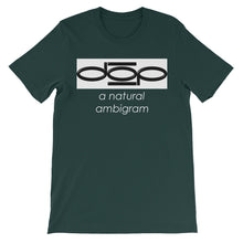"DOP a natural ambigram" unisex short sleeve t-shirt - white text