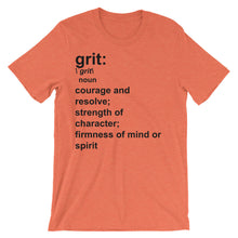"grit" definition unisex short sleeve t-shirt - black text